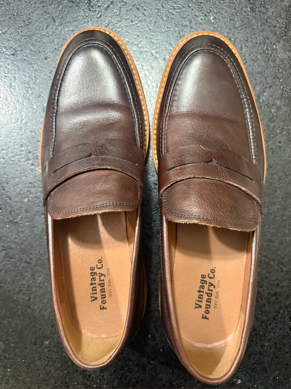 Vintage Foundry Co. Men’s Brown Leather Penny Loafers